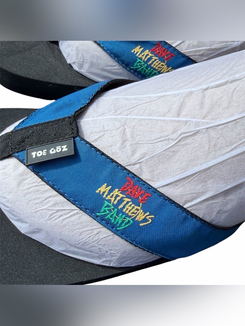 Dave Matthews Band Exclusive Warehouse Fan Club NEW Flip Flop Sandals Unisex XL - Picture 2 of 3